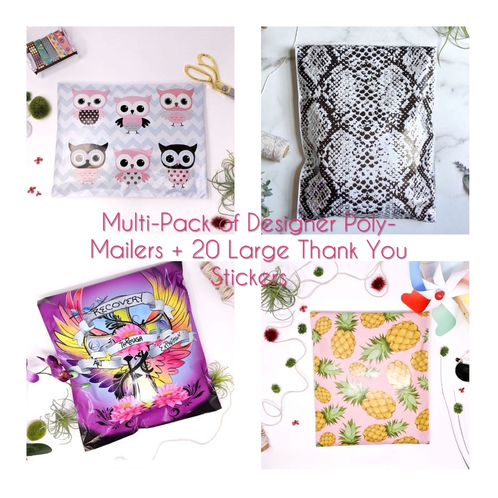 Multi-Pack Poly-mailers + Thank You Stickers